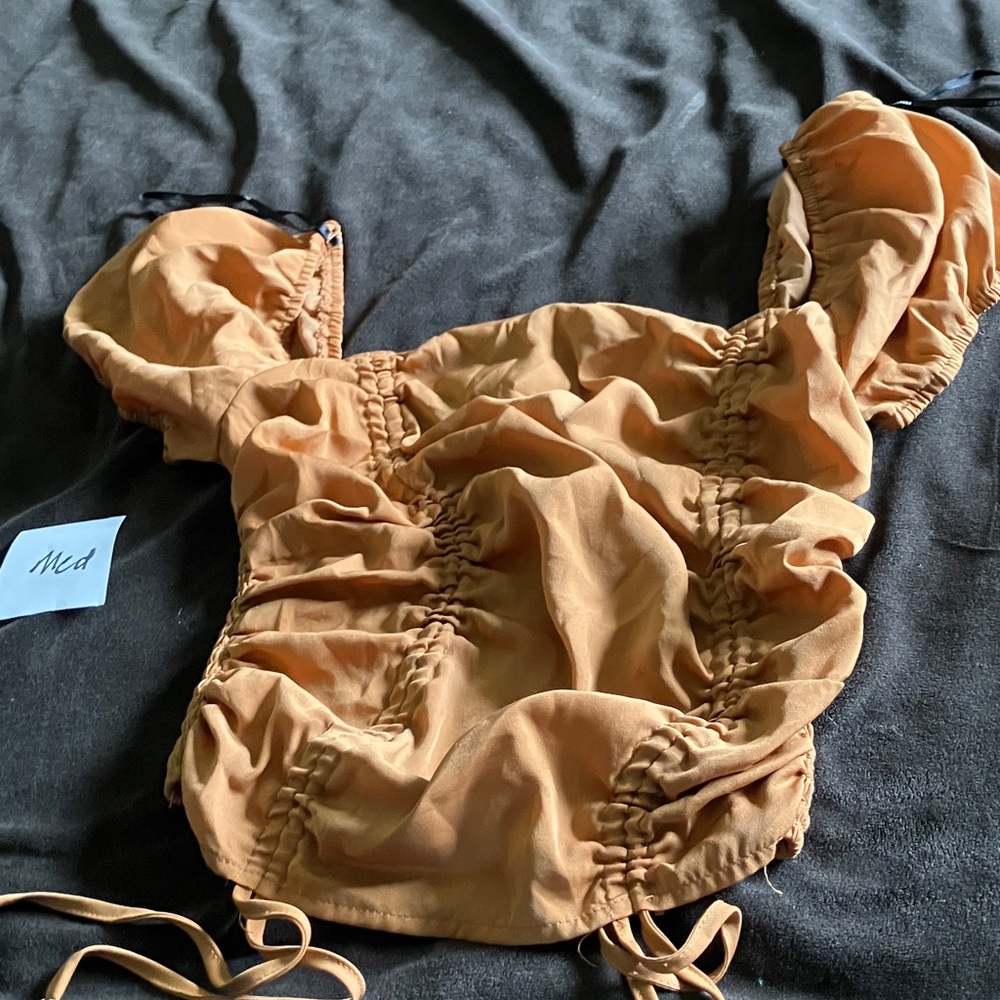 Forever 21 Rust Orange Ruched Crop Top